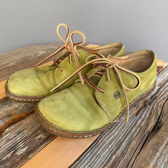 Womens vintage Born green leather sneaker - leather laces - W7808 - size 8.5 - Picture 8 of 11